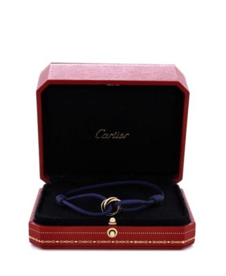  Trinity On Cord Bracelet Silk Cord with 18K Tricolor Gold