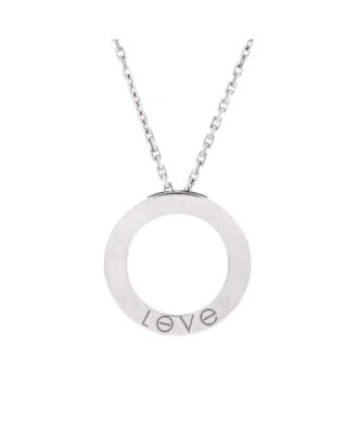  Love Pendant Necklace 18K White Gold, 16.5"