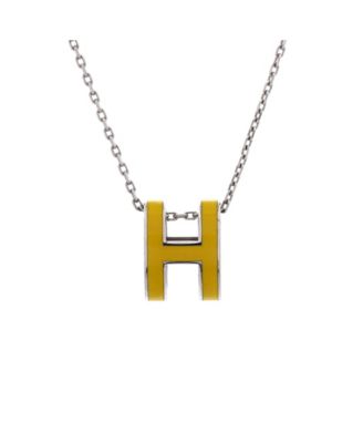 Mini Pop H Pendant Chain Necklace Metal and Enamel, 16"