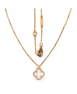  Sweet Alhambra Pendant Necklace 18K Gold and Mother of Pearl, 15.75"