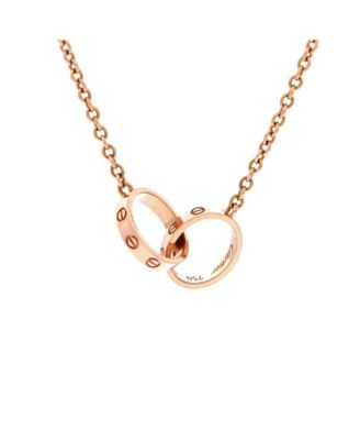  Love Interlocking Necklace 18K Rose Gold, 17.25"