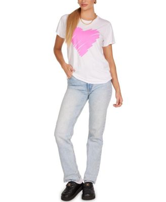 Wolf X Pink Scribble Heart Tee