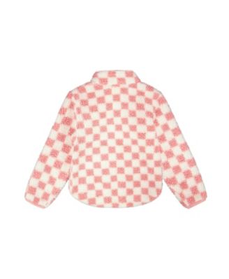 Girls' Long Sleeve Sherpa Jacket Checkerboard - Big Kid