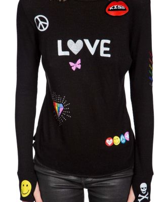 MCKINLEY #1 LOVE Color Crystal & Stud Embellishments Top