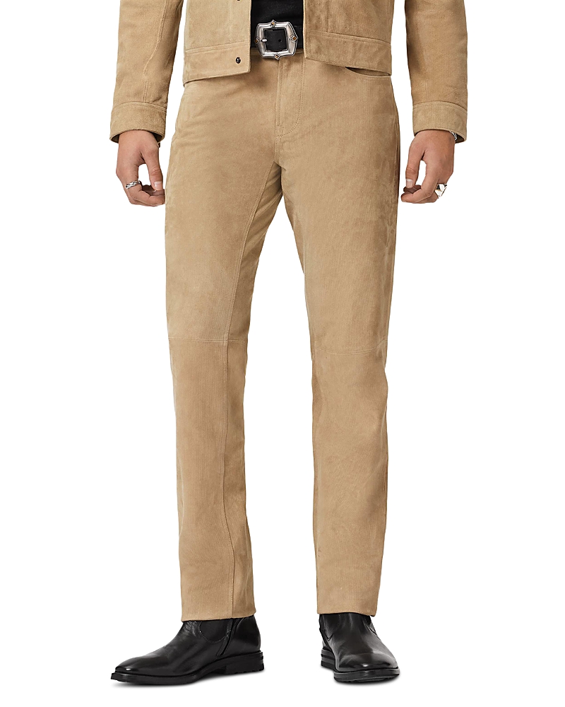 John Varvatos Seth Embossed Suede Slim Fit 5-Pocket Trousers