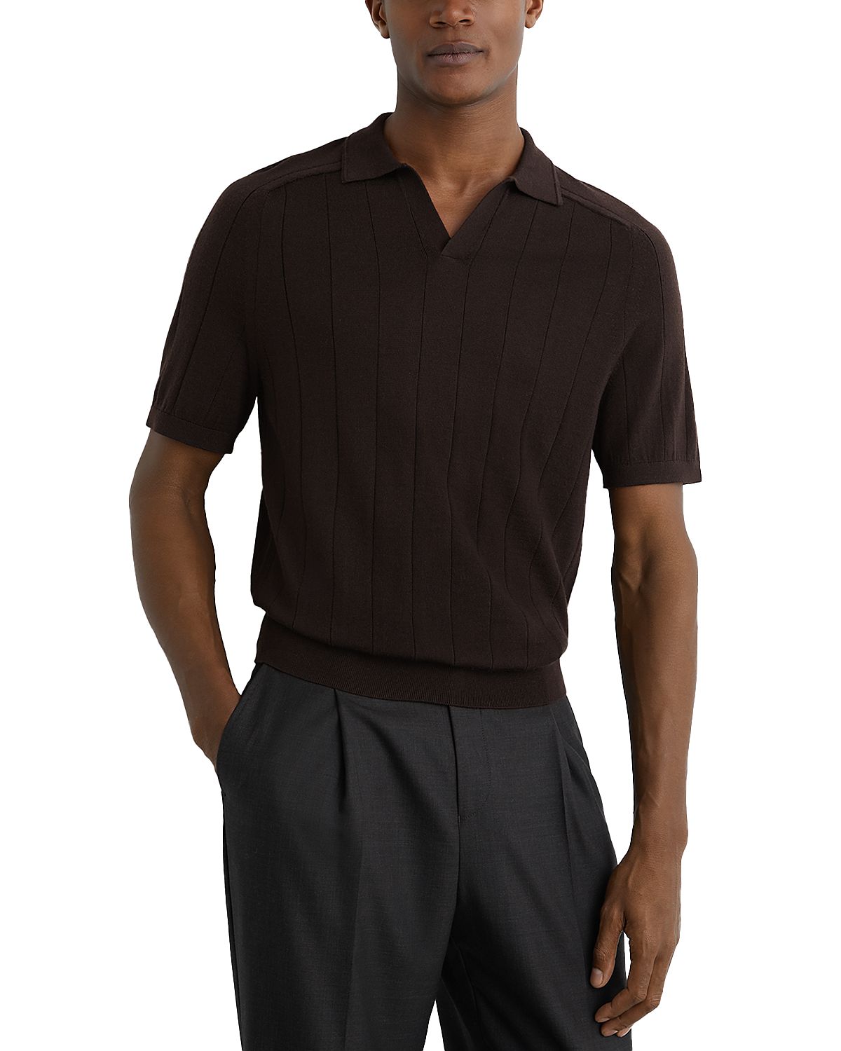 Reiss Open Collar Polo Shirt