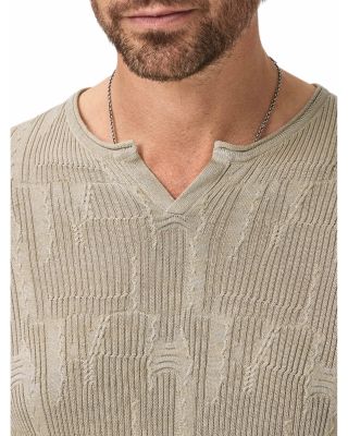 Vinny Broken Pattern Henley Shirt