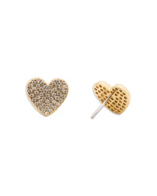 Yours Truly Pav&eacute; Heart Stud Earrings