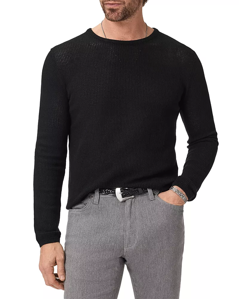 John Varvatos Montclair Long Sleeve Mesh Crewneck Sweater