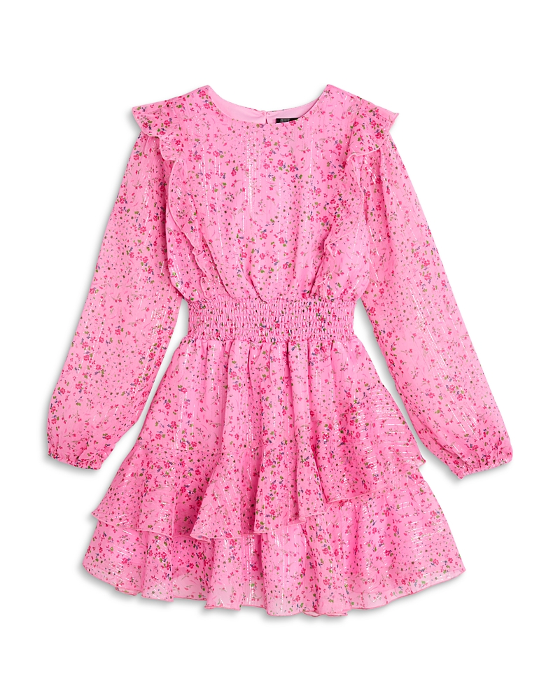 Aqua Girls' Ruffled Printed Mini Dress, Little Kid, Big Kid - Exclusive