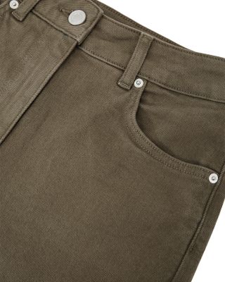 Selin Mid Rise Straight Ankle Jeans in Khaki Green