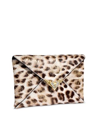 Leopard Print Calf Hair Envelope Clutch