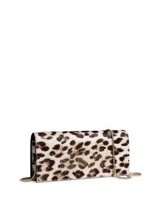 Twisted Side Handle Calf Hair Clutch