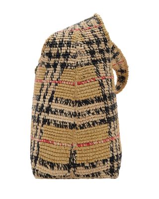 Margate Small Check Raffia Hobo Bag