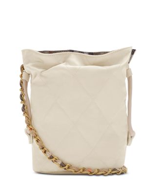 Quilted & Check Reversible Horseshoe Chain Pouch