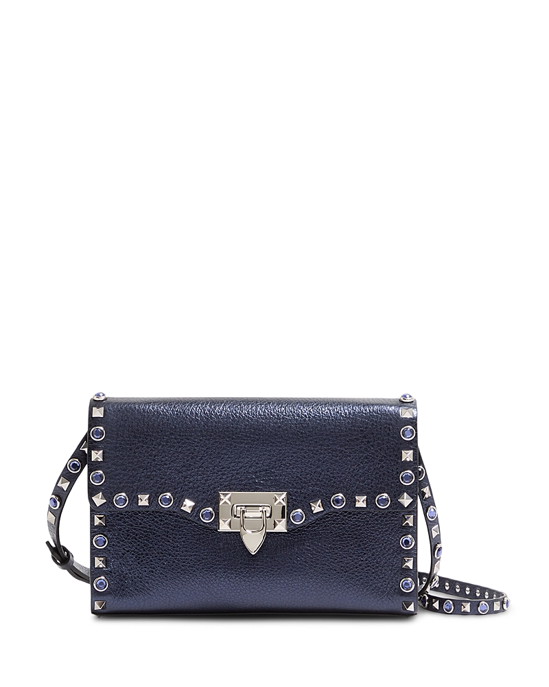 Valentino Garavani Small Rockstud & Rhinestone Leather Shoulder Bag