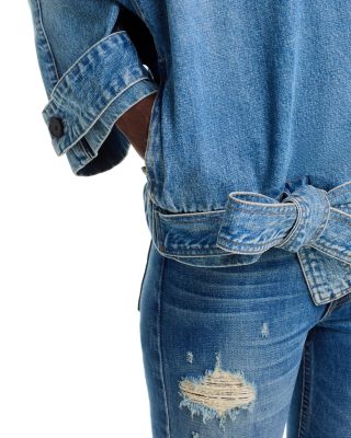 Regan Denim Trench Coat in Indigo