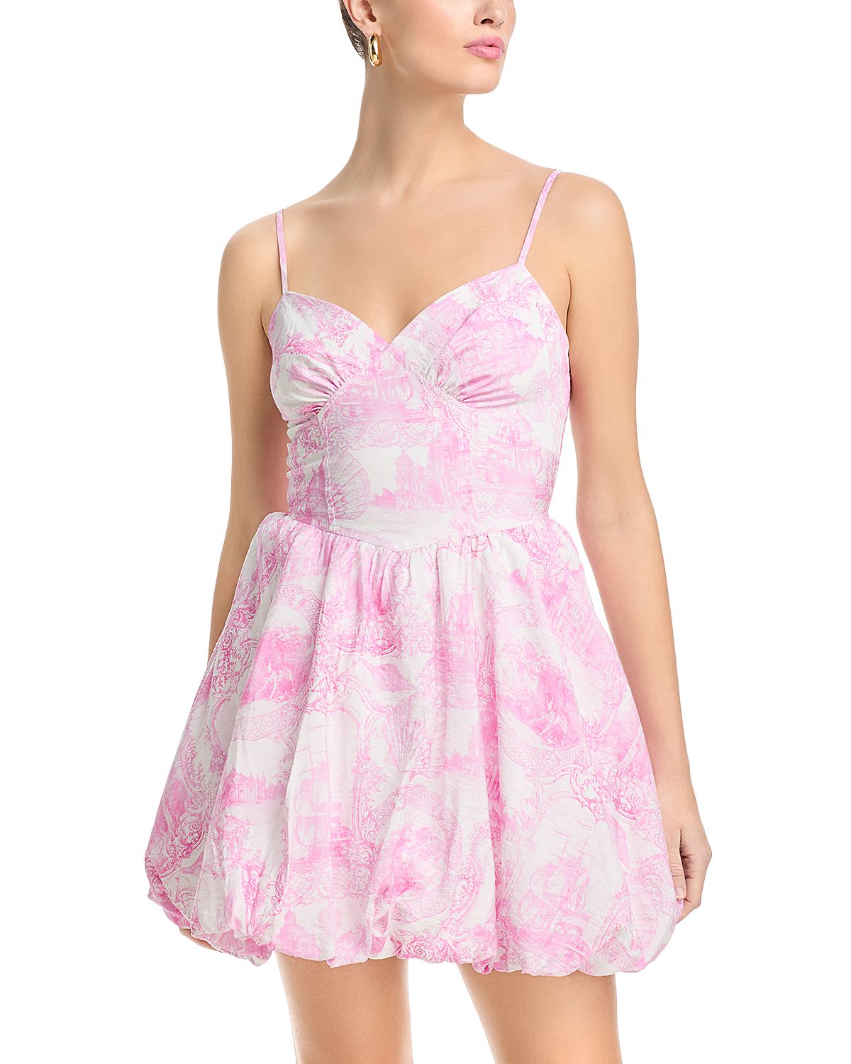 Aqua Shell Toile Bubble Mini Dress - Exclusive