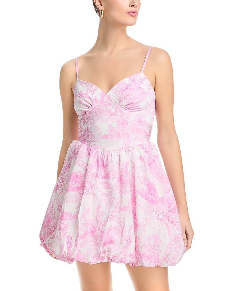 Aqua Shell Toile Bubble Mini Dress - Exclusive