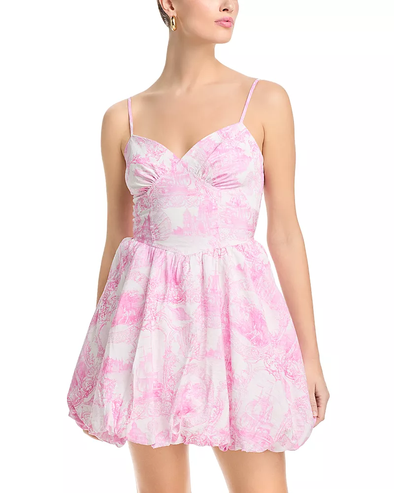 Aqua Shell Toile Bubble Mini Dress - Exclusive