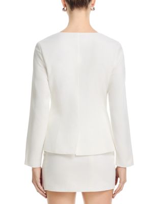 Linen Collarless Jacket & Mini Skirt Set - Exclusive