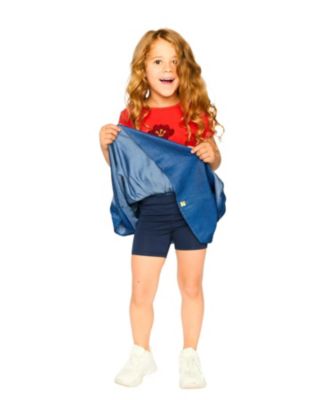 Girls' Elastic Waist drawstring Chambray Skort - Big Kid