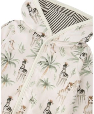 Boys' Organic Cotton Jersey Reversible Hooded Zebra Print Jacket - Baby
