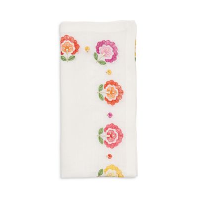 Carnation Napkin in White, Pink & Orange
