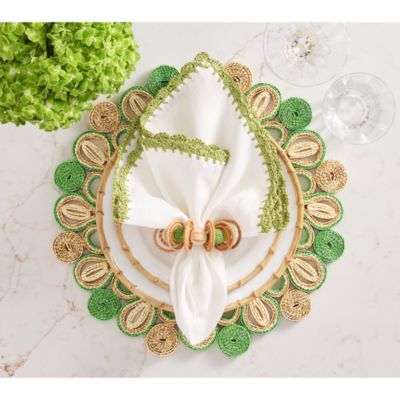 Calypso Napkin Ring in Natural & Green