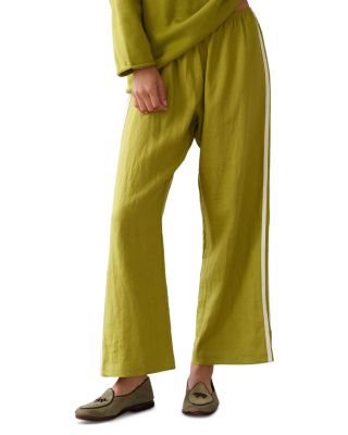 The Linen Crop Racer Stripe Pants