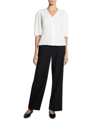 Round Sleeved Silk Top  