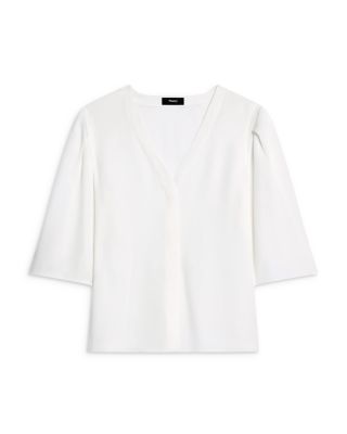 Round Sleeved Silk Top  