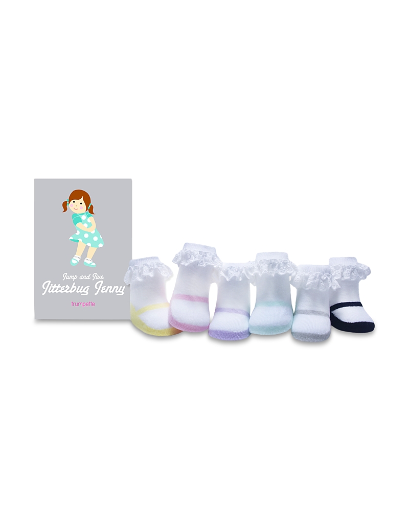 Trumpette Girls' Jump & Jive Jitterbug Jenny Socks, Pack of 6 - Baby