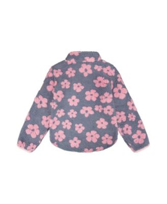 Girls' Sherpa Long Sleeve Flowers Jacket - Big Kid