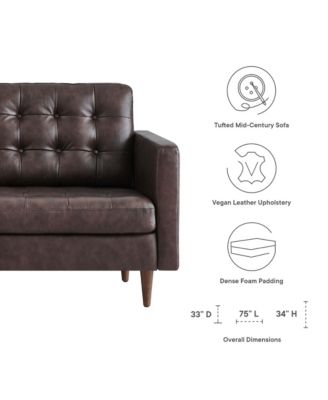  Exalt Tufted Leather Sofa