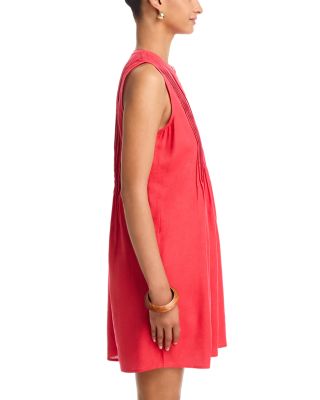 Pintuck Sleeveless Short Dress