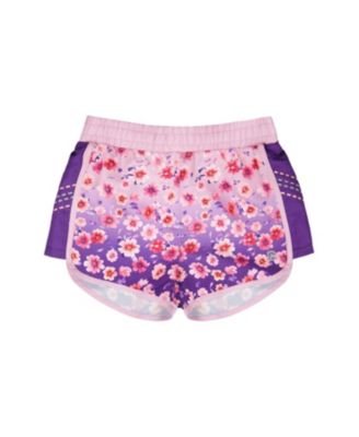 Girls' Athletic Shorts in Floral Recycled Polyester - Little Kid