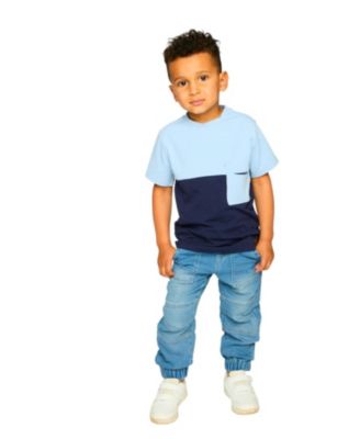 Boys' Organic Cotton Colorblock Jersey Short Sleeve T-Shirt with Chest Pocket - Little Kid, Big Kid