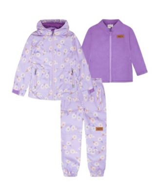 Girls' 3-in-1 Two-Piece Daisy Mid-Season Outerwear Set - Big Kid