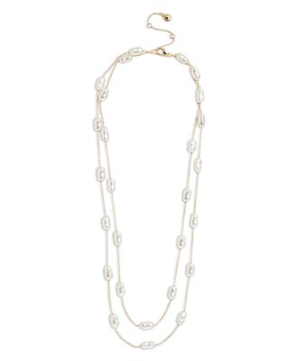 Teagan Long Glass Pearl Necklace, 48"-51"