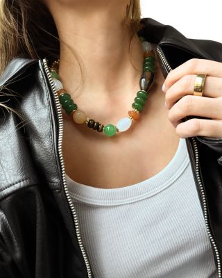 Anessa Tiger Eye Beaded Statement Necklace, 14-17"