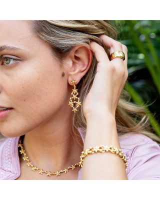 Jasmine Imitation Pearl Flower Drop Earrings