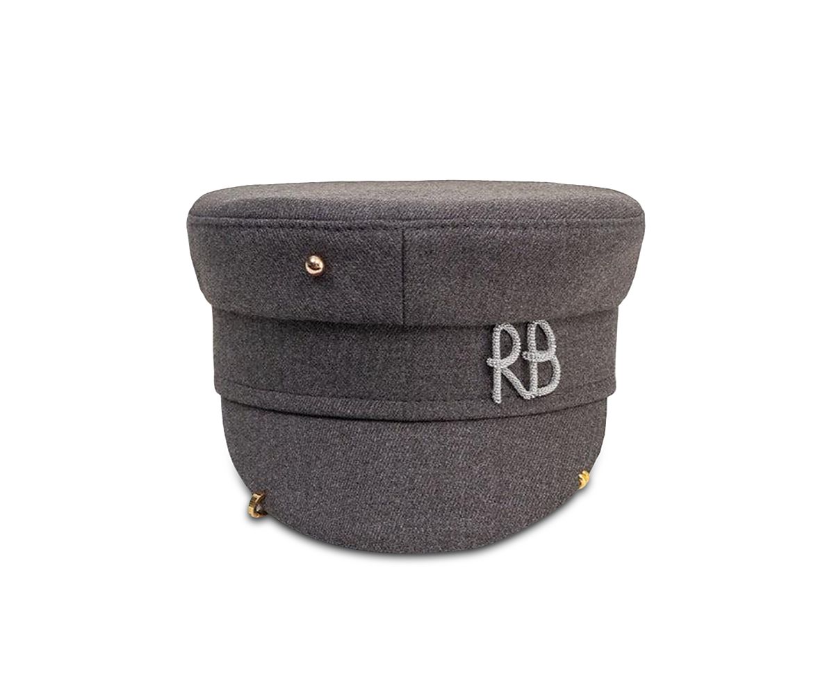 Ruslan Baginskiy Embellished Gray Baker Boy Cap
