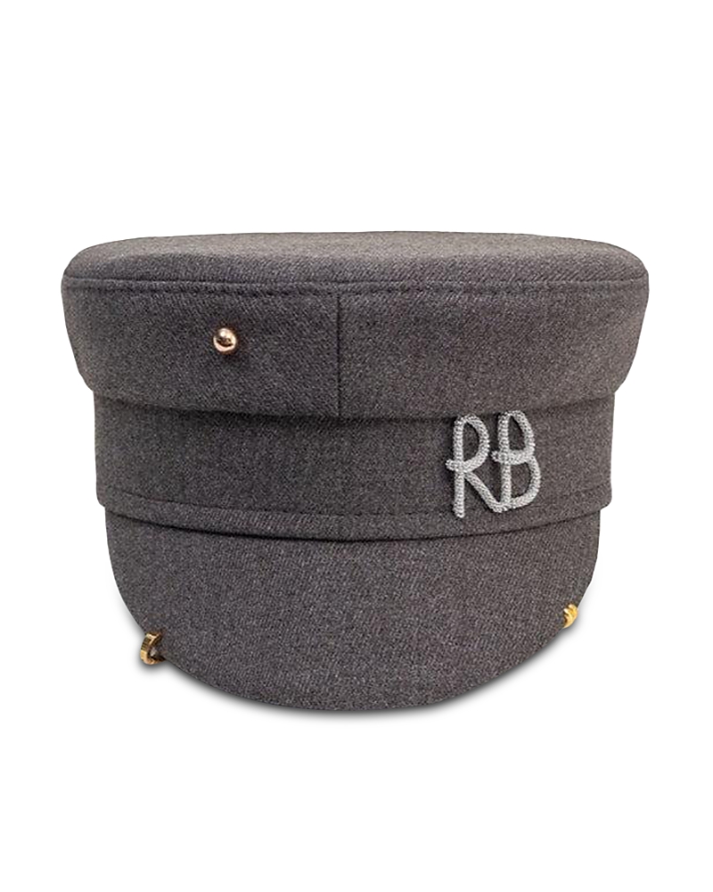 Ruslan Baginskiy Embellished Gray Baker Boy Cap