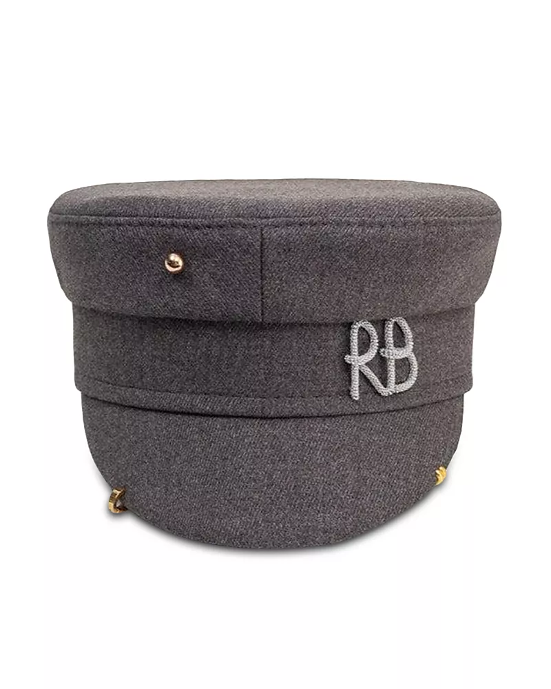 Ruslan Baginskiy Embellished Gray Baker Boy Cap