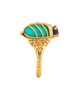 Amethyst & Turquoise Scarab Petite Ring