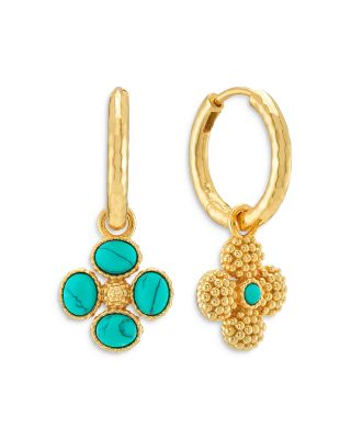 Berry Clover Turquoise Hoop Earrings