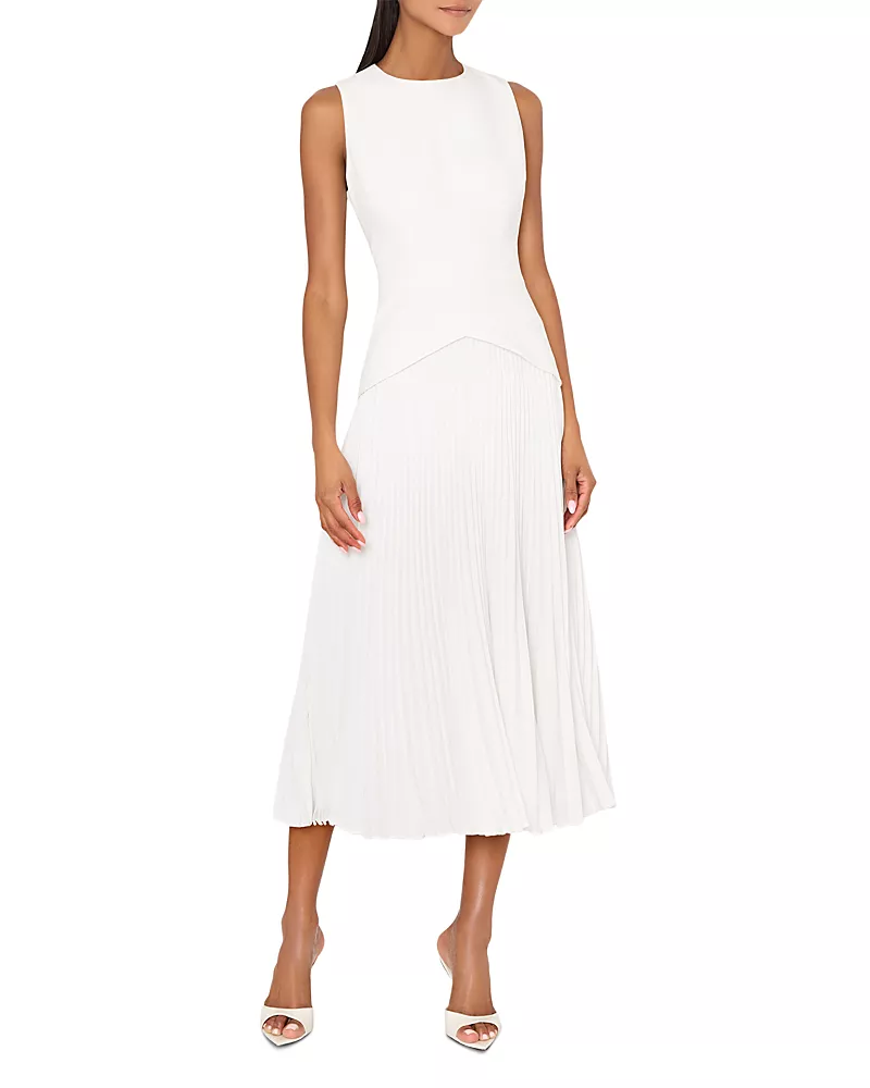 Milly Haddy Pleated Midi Dress