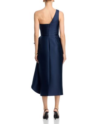 Mikado One Shoulder Cascade Gown