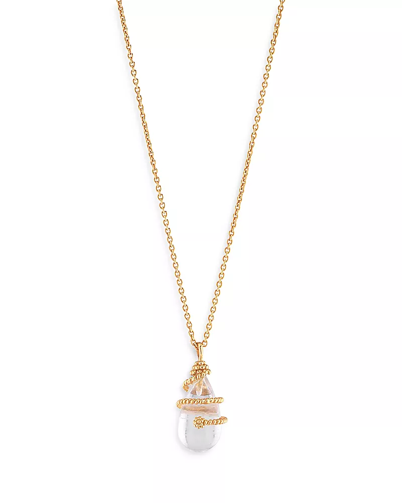 Capucine De Wulf Lily Wrapped Quartz Pendant Necklace, 16